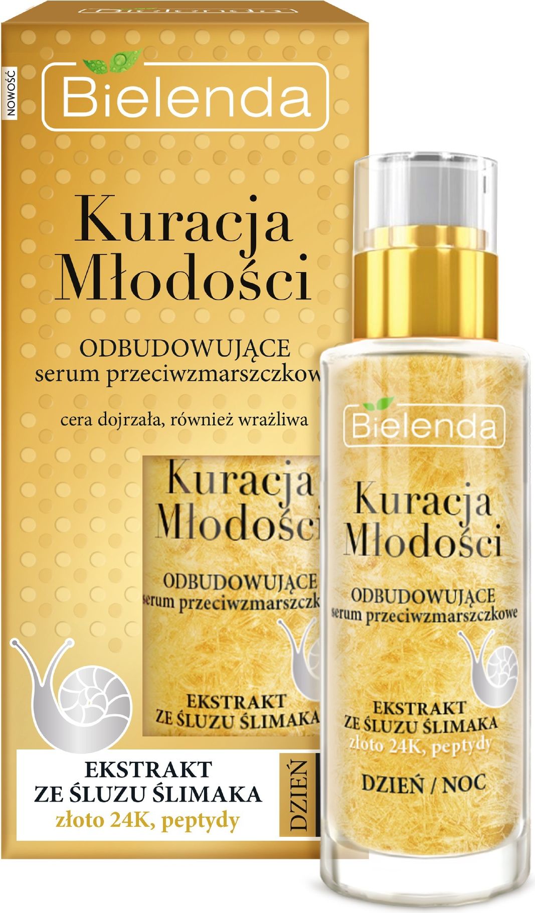 Bielenda Kuracja Mlodosci serum przeciwzmarszczkowe z ekstraktem ze sluzu slimaka dzien/noc 30ml 5902169030599 (5902169030599) kosmētika ķermenim