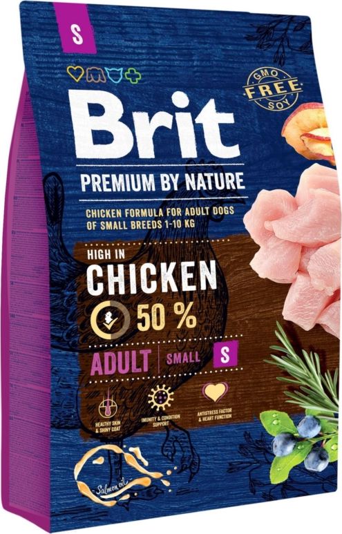 Brit Premium By Nature Adult S Small 1kg VAT011727 (8595602526284) barība suņiem