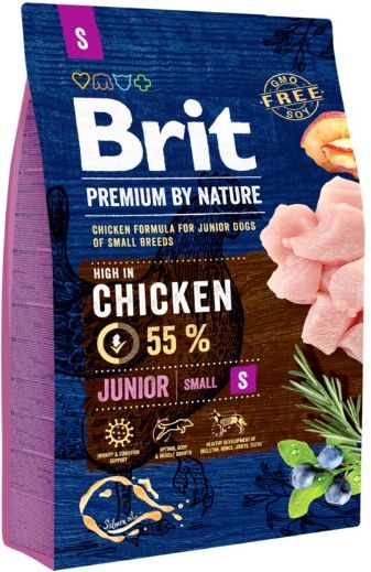 Brit Premium By Nature Junior S Small 3kg VAT011725 (8595602526260) barība suņiem