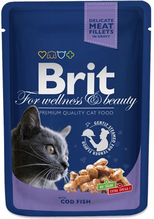Brit Premium Cat Pouches with Cod Fish 100g kaķu barība