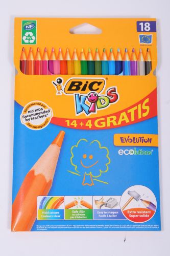 Bic KREDKI OLOWKOWE BIC KIDS EVOLUTION ECOLUTIONS PUDELKO 14+4 SZT - 920297 920297 (3086123499126)