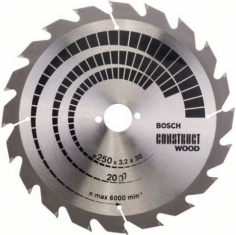 Bosch Circular saw blade Construct Wood 250 x 30mm 20z (2608641774) Elektriskais zāģis