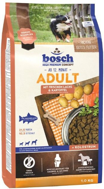 Bosch Tiernahrung Adult Losos i ziemniaki - 1 kg VAT007443 (4015598013277) barība suņiem
