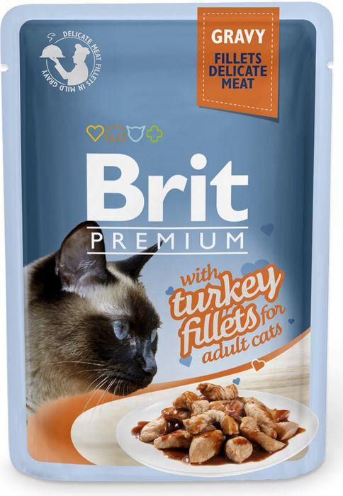 Brit Kot saszetka premium sos TURKEY FILLETS 85g VAT008668 (8595602518531) kaķu barība