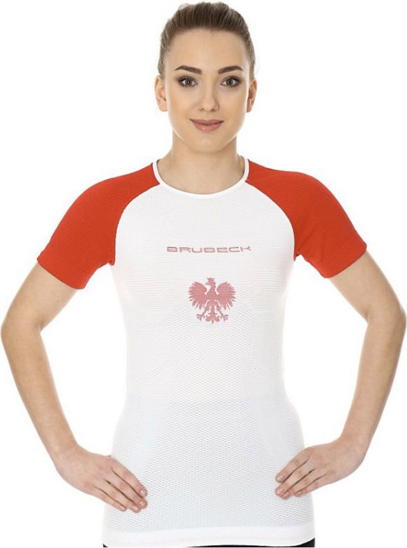 Brubeck Koszulka damska 3D Husar PRO z krotkim rekawem bialo-czerwona r.XL (SS12110) SS12110 (5902487030240)