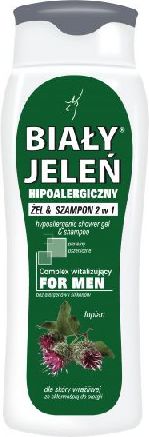 Bialy Jelen Szampon Zel hipoalergiczny 2w1 Men z lopianem 300ml 801261 (5900133011261) Matu šampūns