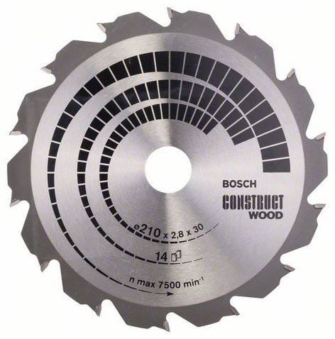 Bosch Circular saw blade Construct Wood 210 x 30mm 14z (2 608 640 634) Elektriskais zāģis