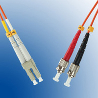 MicroConnect  LC/UPC-ST/UPC 2M 50/125 OM3 Multimode Duplex LSZH kabelis, vads