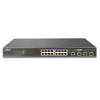 PLANET FGSW-1816HPS Switch 16xFEt PoE 802.3at 2xSFP komutators