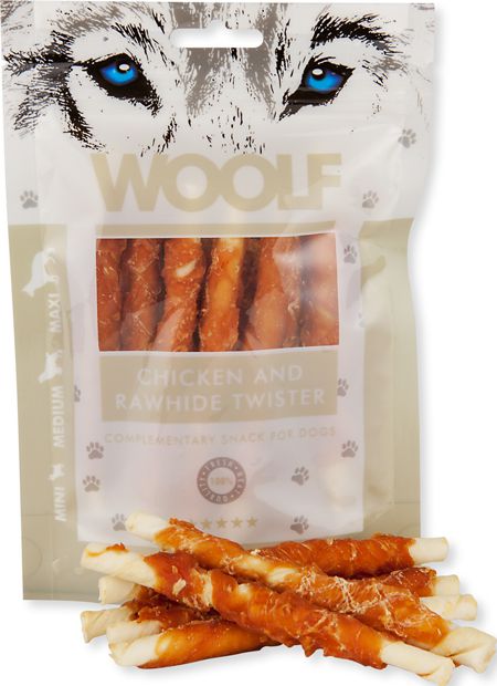 WOOLF  WOOLF 100g CHICKEN RAWHIDE TWISTER VAT008516 (8594178550457)