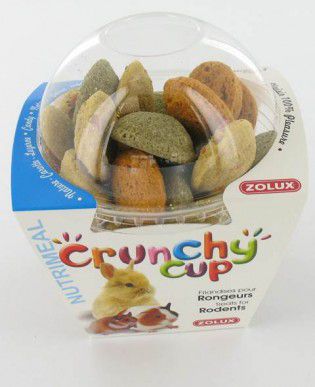 Zolux CRUNCHY CUP CANDY przysmaki dla gryzonia naturalny/marchewka/lucerna 200 g 1120474 (3336022092547) grauzējiem