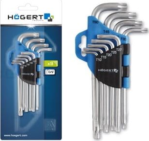 Hogert Technik Klucze torx zestaw 9 sztuk HOGERT HT1W814 HT1W814 (5901867115232)