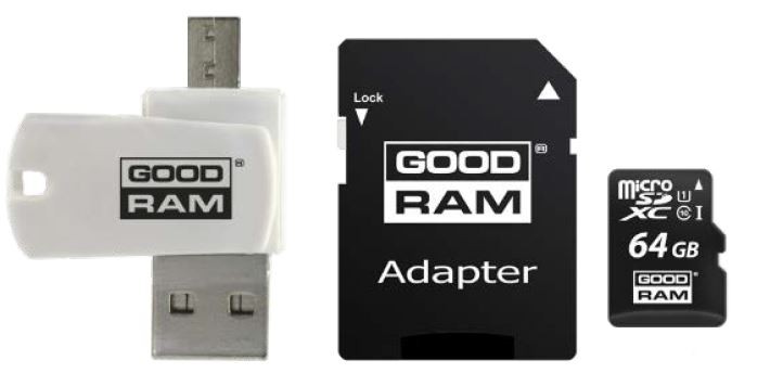 Goodram  All in one  M1A4-0640R12 memory card 64 GB MicroSDXC Class 10 UHS-I +  The card reader atmiņas karte