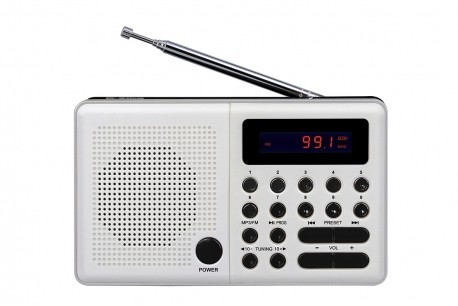 Radio Pliszka USB, FM white radio, radiopulksteņi