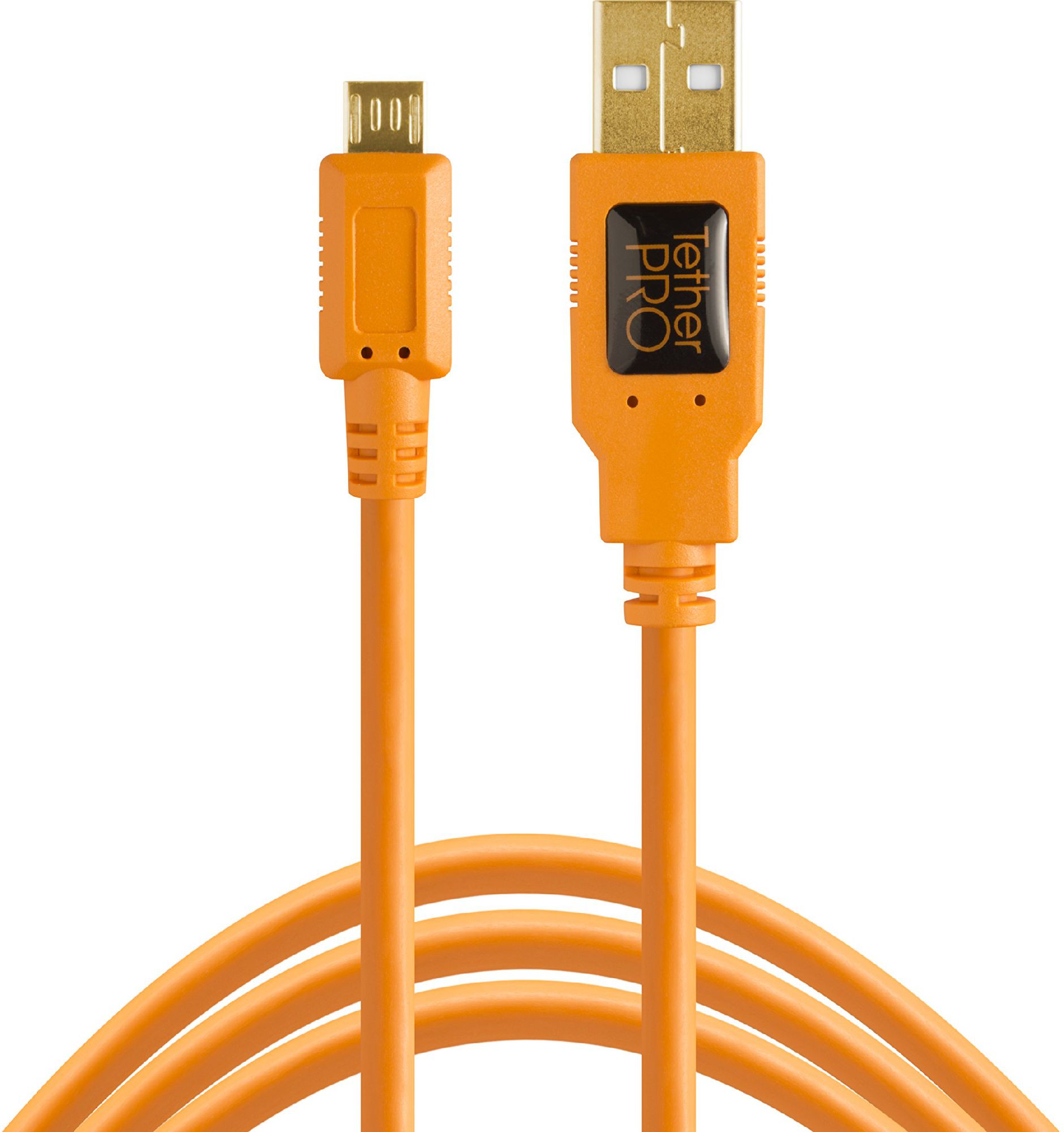 Tether Tools TetherPro USB 2.0 A Male to Micro B 5-pin orange USB kabelis