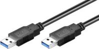 MicroConnect  USB3.0  A-A 0.5m M-M, Black Triple Shielded USB kabelis