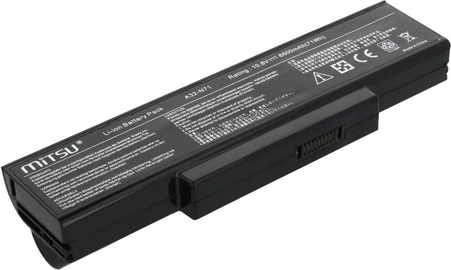 MItsu Asus K72, K73     N73, X77 (6600 mAh) akumulators, baterija portatīvajiem datoriem