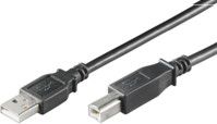 MicroConnect  USB2.0 A-B 1m M-M BLACK Hi-Speed cable USB kabelis