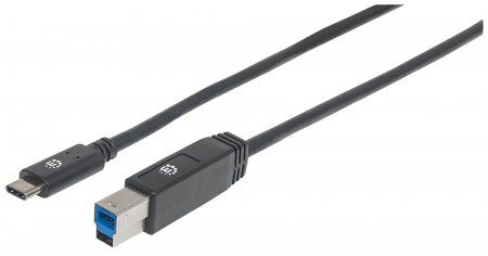 Manhattan USB 3.1 Gen1 Kabel C-Stecker/B-Stecker 2m schwarz kabelis, vads