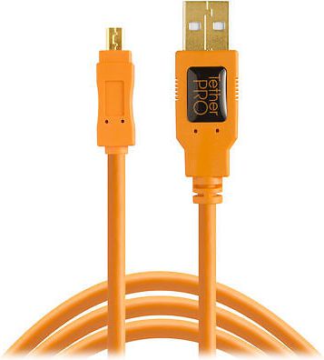 Kabel USB Tether Tools USB A/Mini USB B (TET-CU8015-ORG) USB kabelis