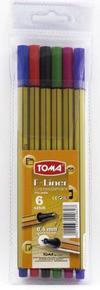 Toma Cienkopis F-Liner 0,4 mm/6 kol.  (TO-344 Z 96)