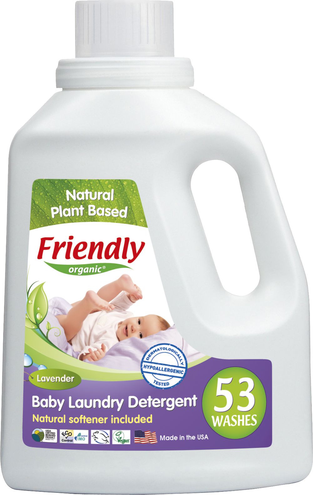 Friendly Organic Liquid Laundry Detergent for Baby Clothes, Lavender, 1567 ml (FRO00010) Sadzīves ķīmija