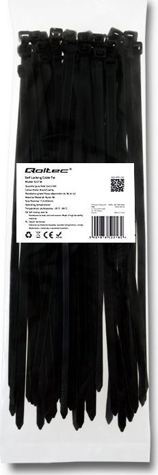Self-locking Cable Tie 7.2x300mm, nylon UV, Black