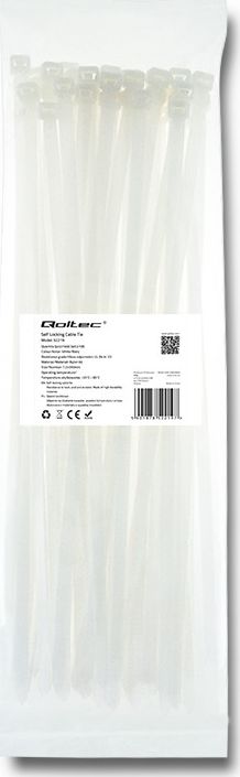 Self-locking Cable Tie 7.2x350mm, nylon UV, White