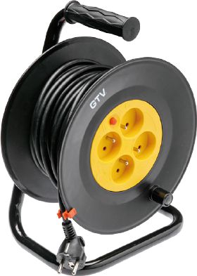 GTV Przedluzacz bebnowy 3 x 1mm czarny 40m (AE-PFBEBEN-40) AE-PFBEBEN-40 (5901867170095) elektrības pagarinātājs