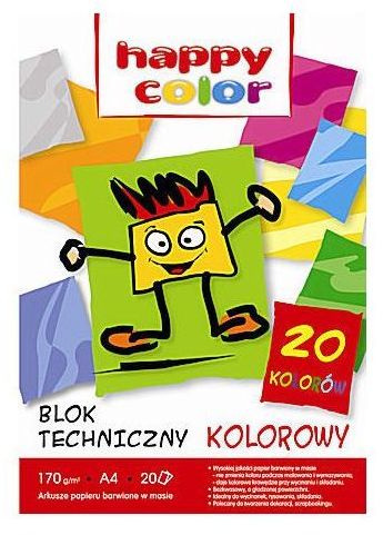Happy Color Blok techniczny A4 20k kolorowy 268929 (5905130010668)