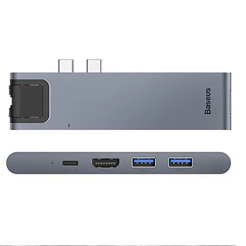 Hub Baseus CAHUB-L0G (Lack; 2x USB 3.0; gray color) USB centrmezgli
