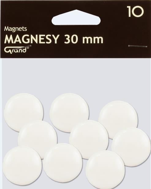 Grand Magnes 30mm bialy 10szt GRAND - 190313 190313 (5903364258726)
