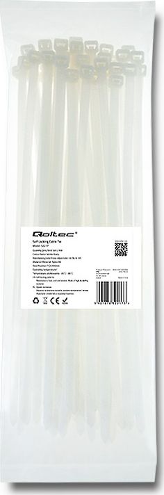 Self-locking Cable Tie 7.2x300mm, nylon UV, White