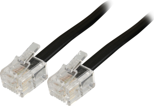 Goobay Modular telephone cable 50318 11/RJ14 male (6P4C), RJ11/RJ14 male (6P4C), 6 m, Black kabelis, vads