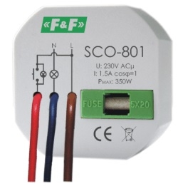 F&F Sciemniacz oswietlenia SCO-801 bez pamieci 230V AC 350W szary SCO-801 SCO-801 (5908312591122)