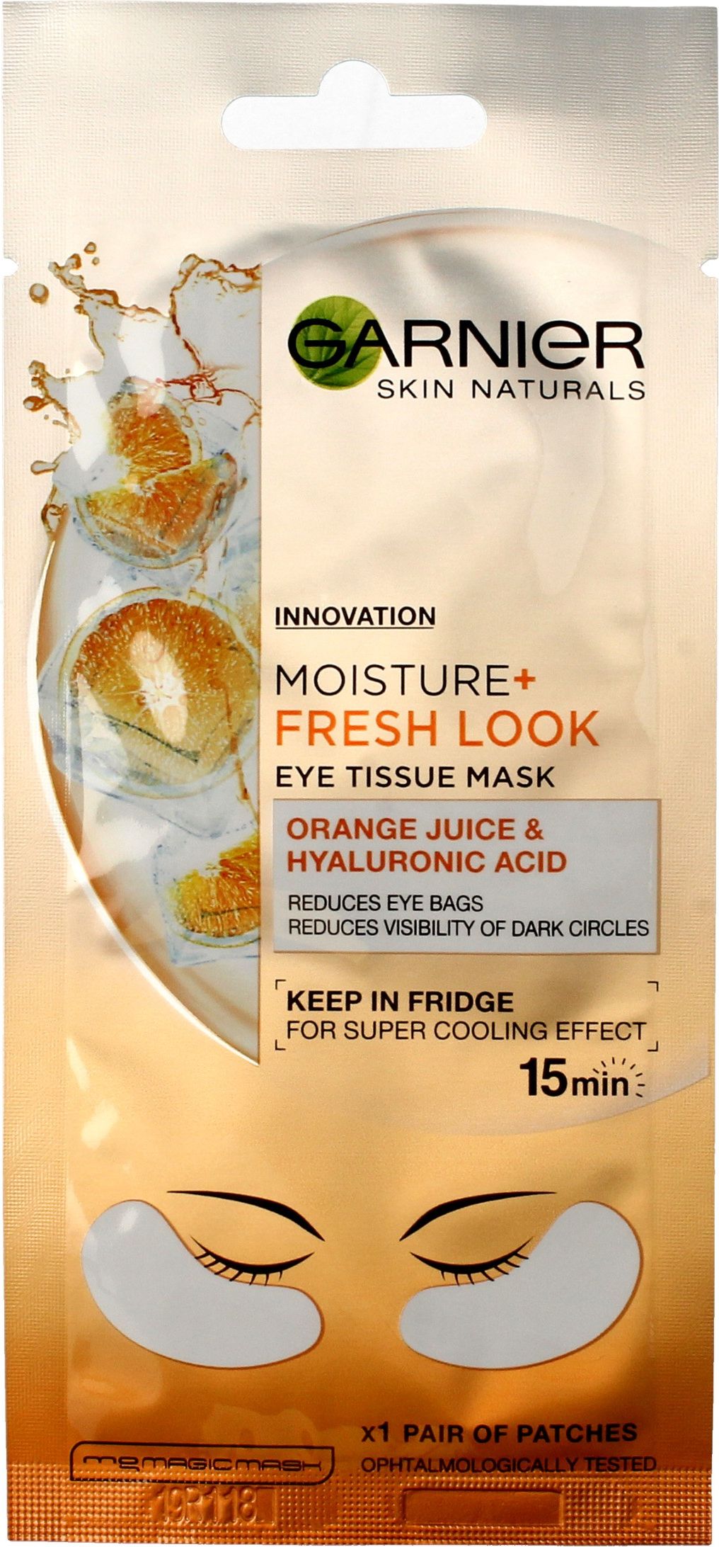 Garnier Skin Naturals Moisture + Maska w platkach Orange Juice & Hyaluronic Acid 6g 0360626 (3600542154840)