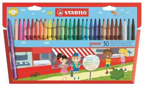 Stabilo Power felt-tip pens, 30 colors (245714)