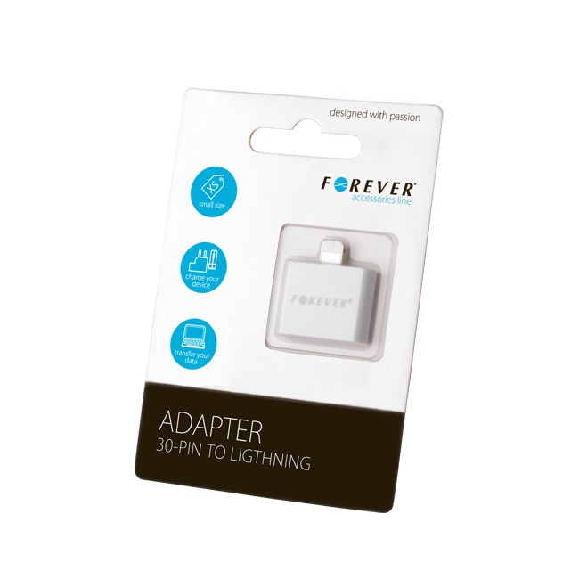 Forever iPhone 3 4 4S 30pin uz iPhone 5 5S 6 6S Lightning Adapteris (MD823 analogs) (EU Blister) aksesuārs mobilajiem telefoniem