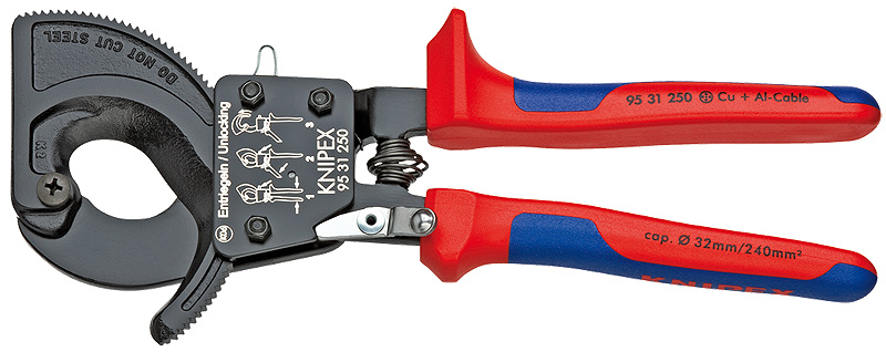 Knipex Nozyce do kabli z mechanizmem zapadkowym (95 31 250)