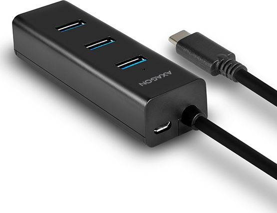 AXAGON HUE-S2C 4x USB3.0 Charging Hub, MicroUSB Charging Connector, Type-C USB centrmezgli
