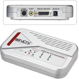 Adapter AV Lindy Composite Video - S-Video - D-Sub (VGA) srebrny (32566) 5352839 (4002888325660)