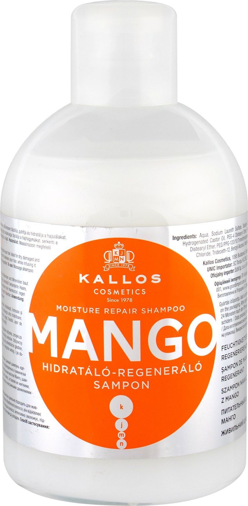 Kallos Moisture Repair Shampoo Mango 1000ml 5998889515430 (5998889515430) Matu šampūns