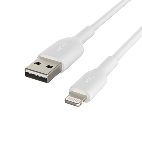 Belkin PVC USB-A to Lightning 2m White CAA001BT2MWH USB kabelis