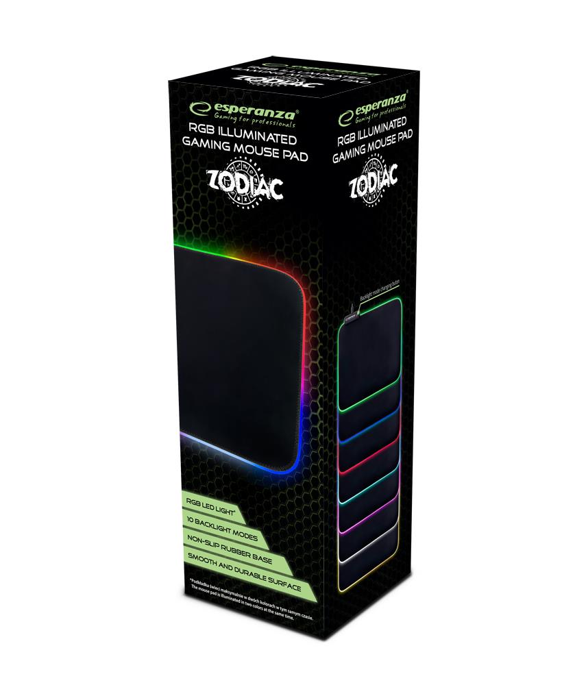 Rgb illuminated gaming mouse pad zodiac peles paliknis