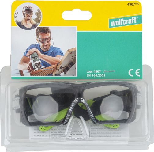 Wolfcraft zestaw okulary ochronne 4907000 + noz z ostrzem zabkowanym, skladany 4289000 WF4907000ZE (5904910014209)