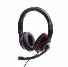 GEMBIRD MHS-03-BKRD Stereo headset black austiņas