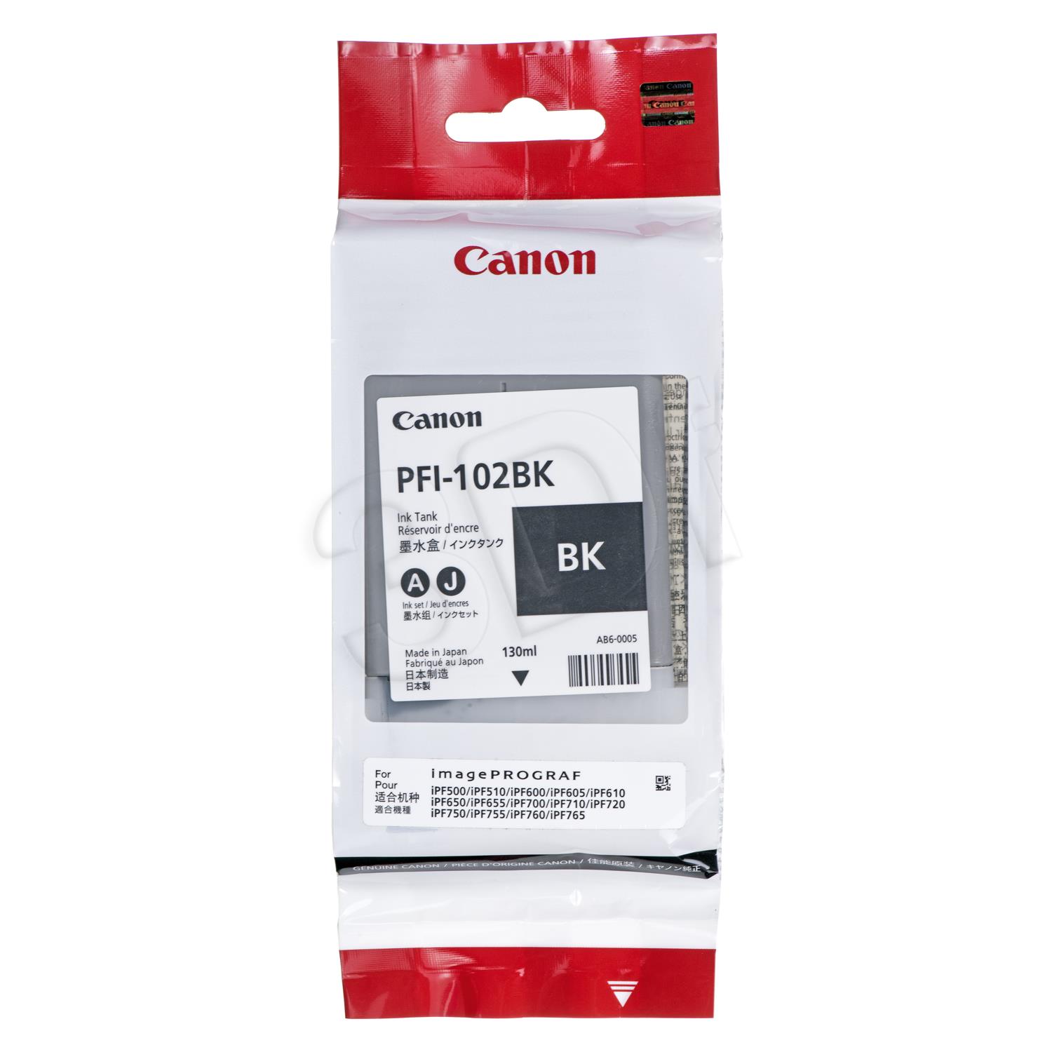 Ink Canon PFI102B photo black dye | 130ml |  LP17/ LP24/ iPF500/ iPF6X0/ iPF7X0 kārtridžs