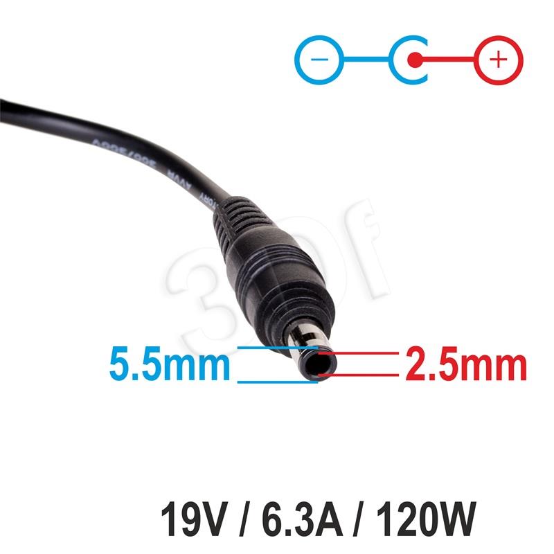  Akyga for notebooka AK-ND-44 (19V 6,3A 120W 5.52.5) portatīvo datoru lādētājs