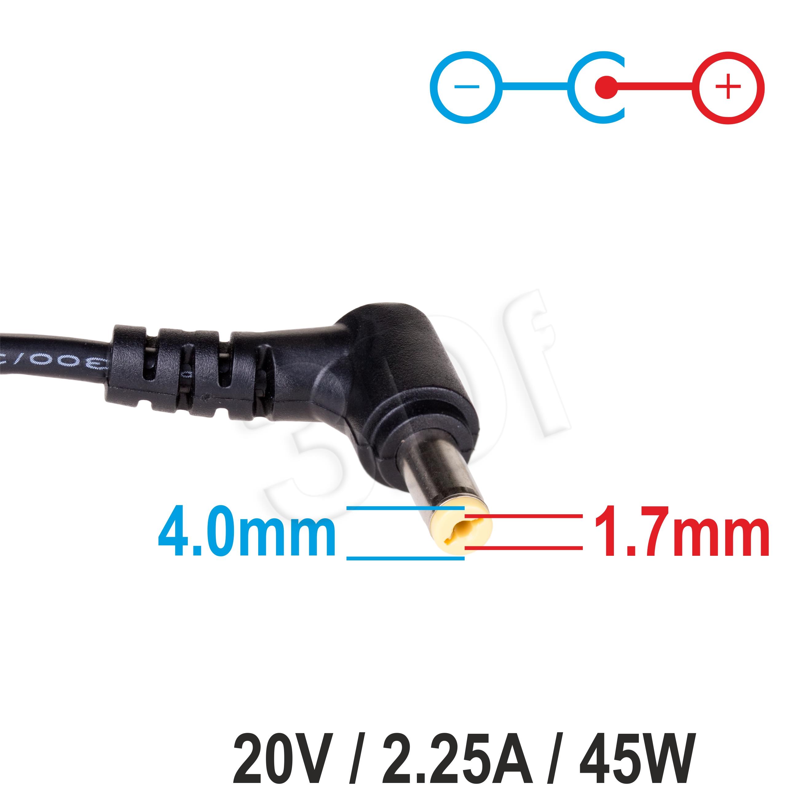  Akyga for notebooka AK-ND-50 (20V 2,25A 45W 4.01.7) portatīvo datoru lādētājs