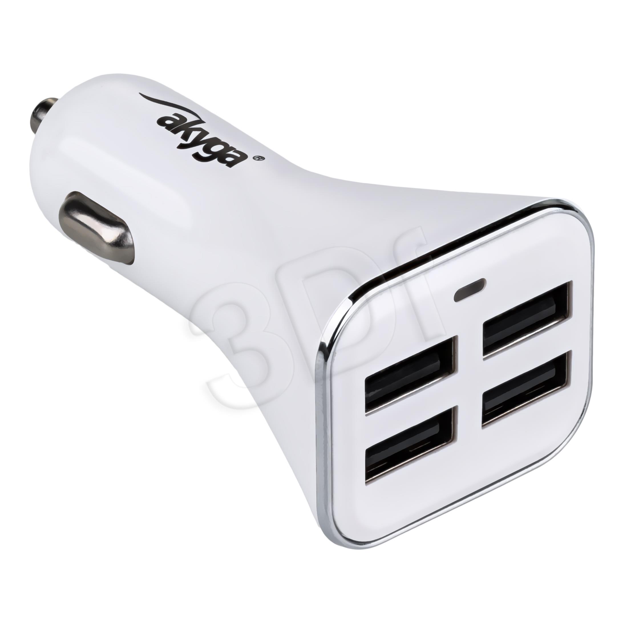 Akyga Car charger AK-CH-09 6800mA 4xUSB white aksesuārs mobilajiem telefoniem